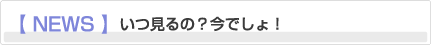 【NEWS】いつ見るの？今でしょ！